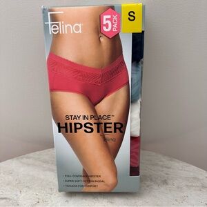 Women’s Felina Hipster Panties Underwear 5-Pack NWT Size Small